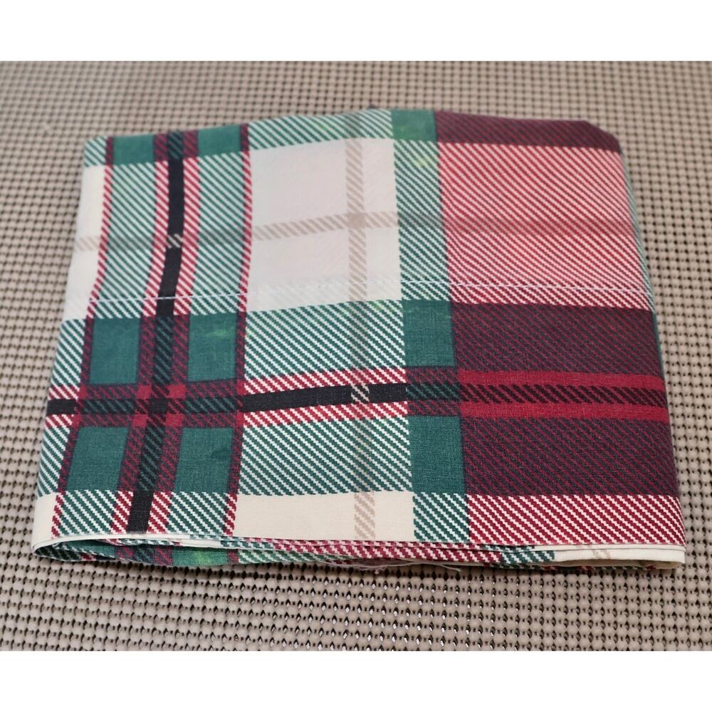 Westpoint Stevens Pillowcase Standard Plaid Red Green White Cotton BlendUSA